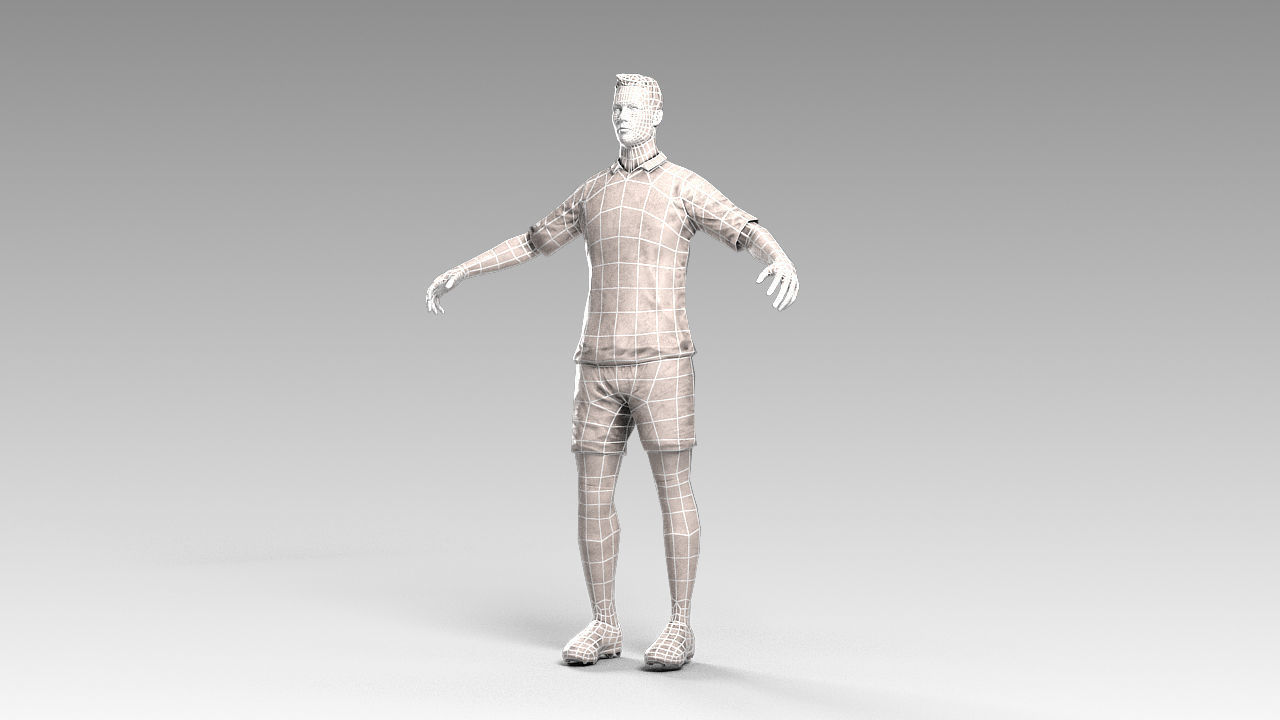 Footballer 02 Rigged PBR Low-poly 3D model_20