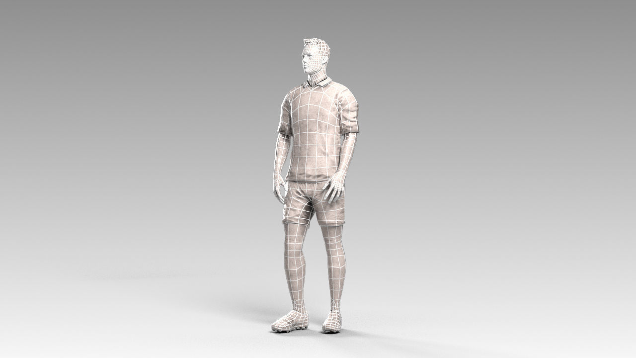 Footballer 02 Rigged PBR Low-poly 3D model_24