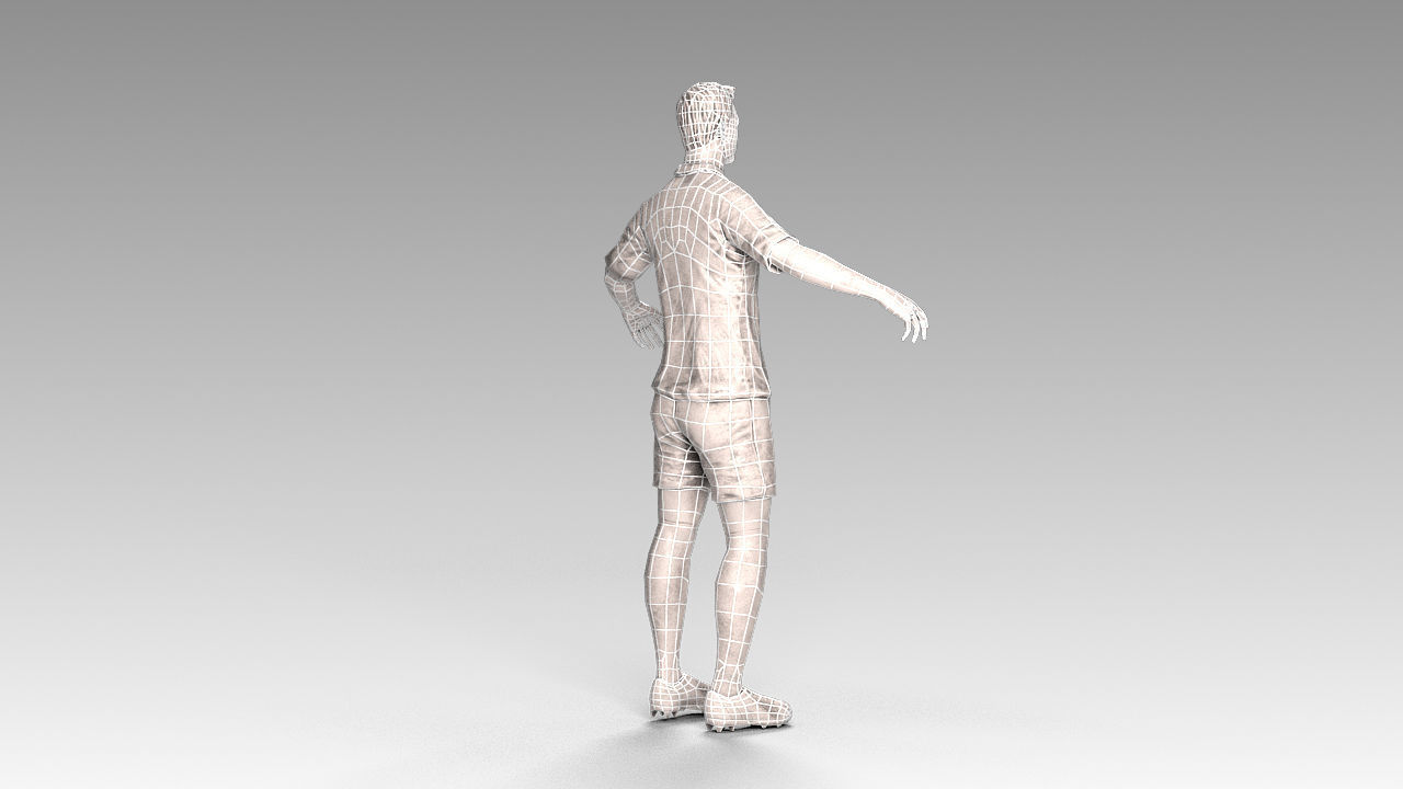 Footballer 02 Rigged PBR Low-poly 3D model_23