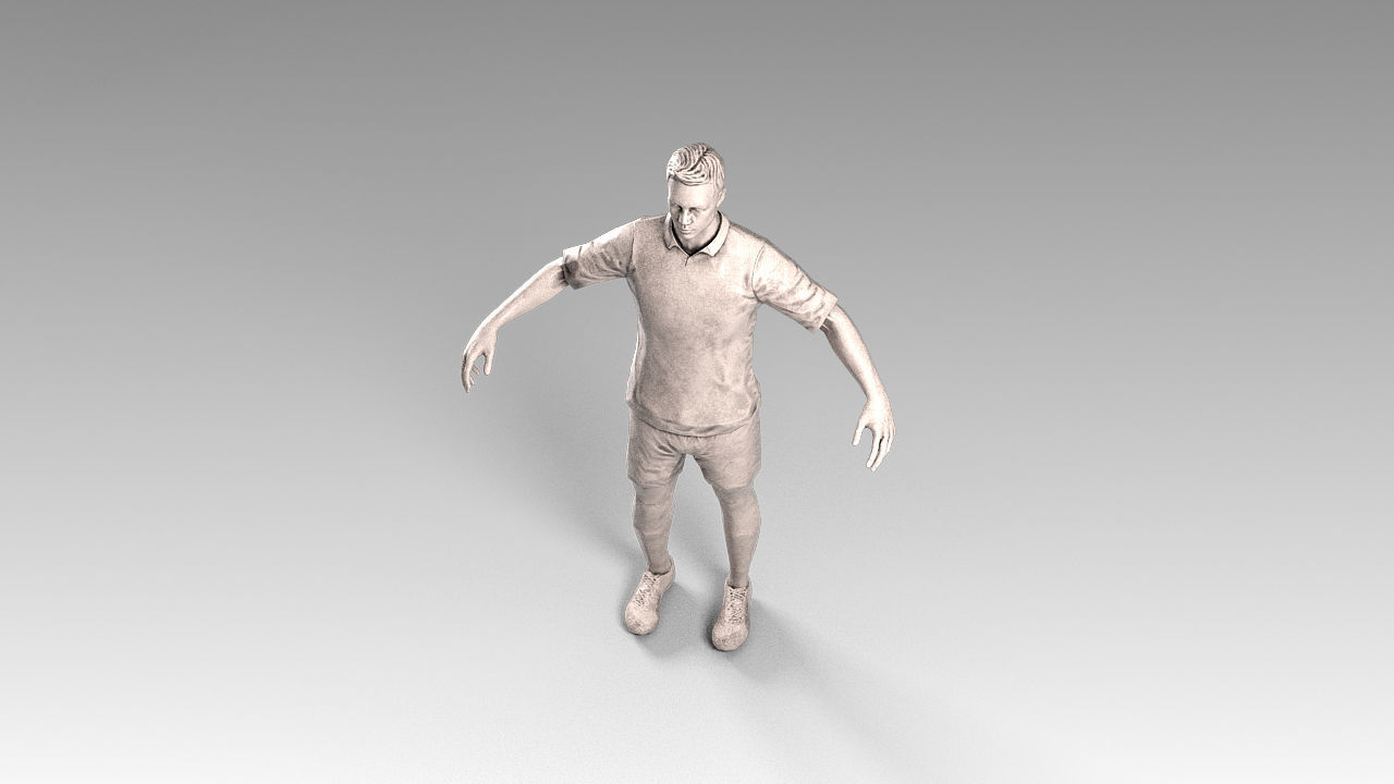 Footballer 02 Rigged PBR Low-poly 3D model_8