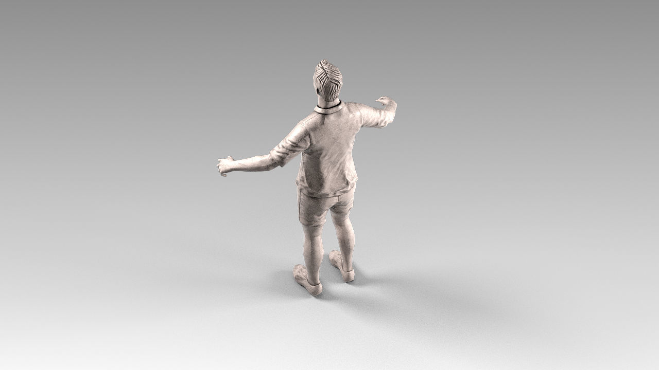 Footballer 02 Rigged PBR Low-poly 3D model_7