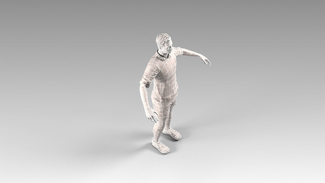 Footballer 02 Rigged PBR Low-poly 3D model_26