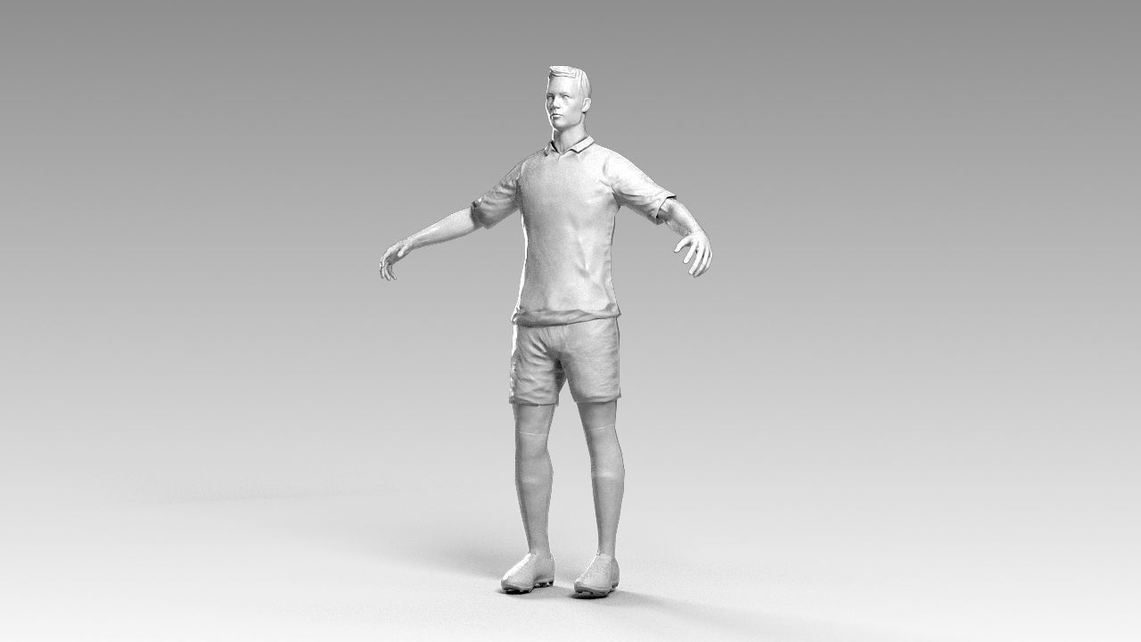 Footballer 02 Rigged PBR Low-poly 3D model_3