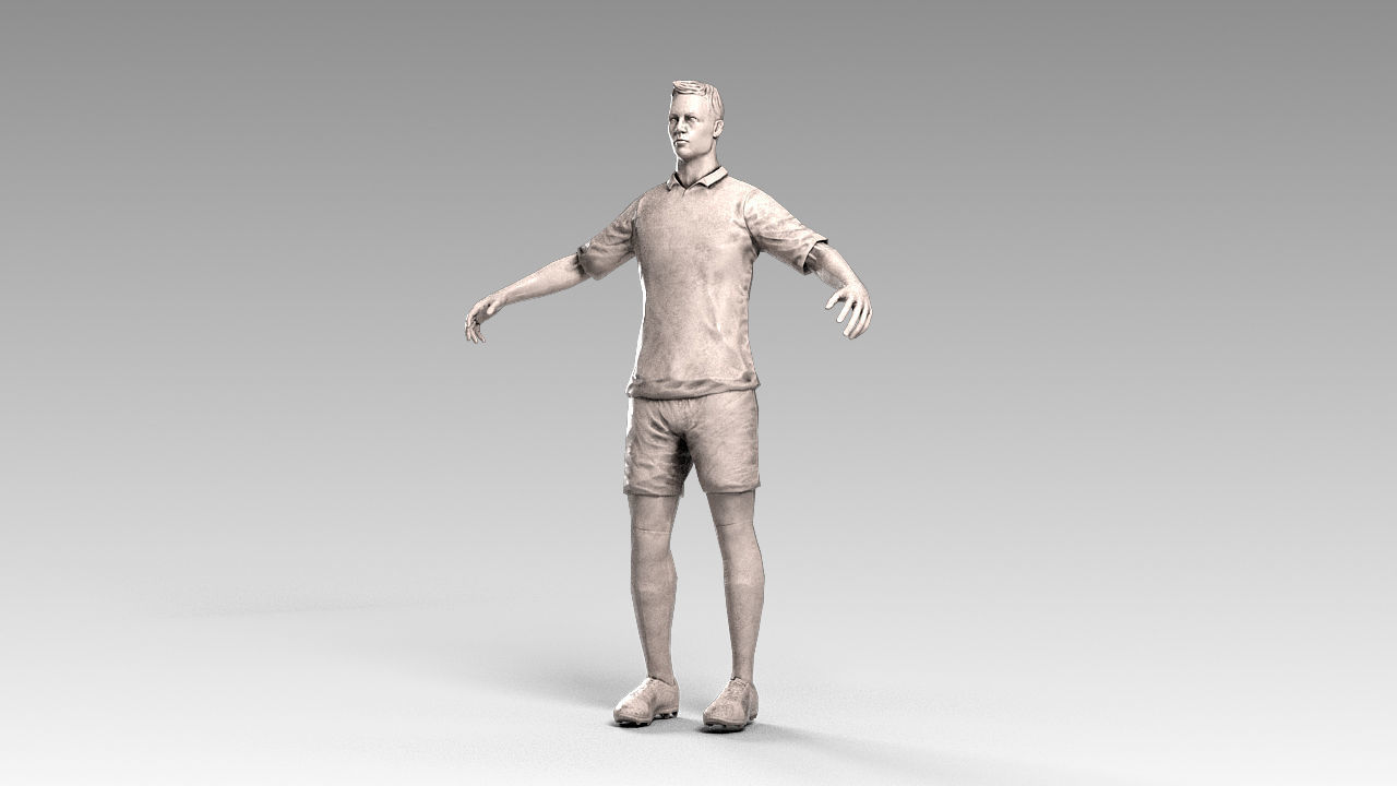 Footballer 02 Rigged PBR Low-poly 3D model_6