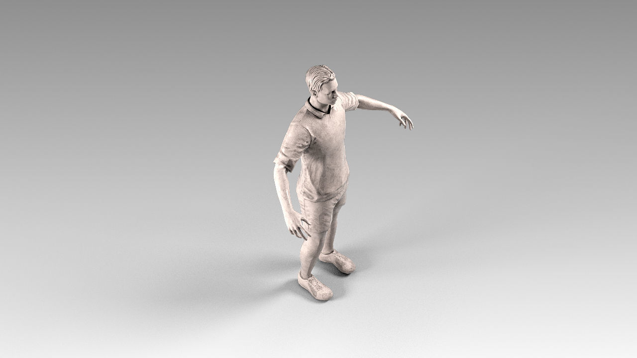 Footballer 02 Rigged PBR Low-poly 3D model_9