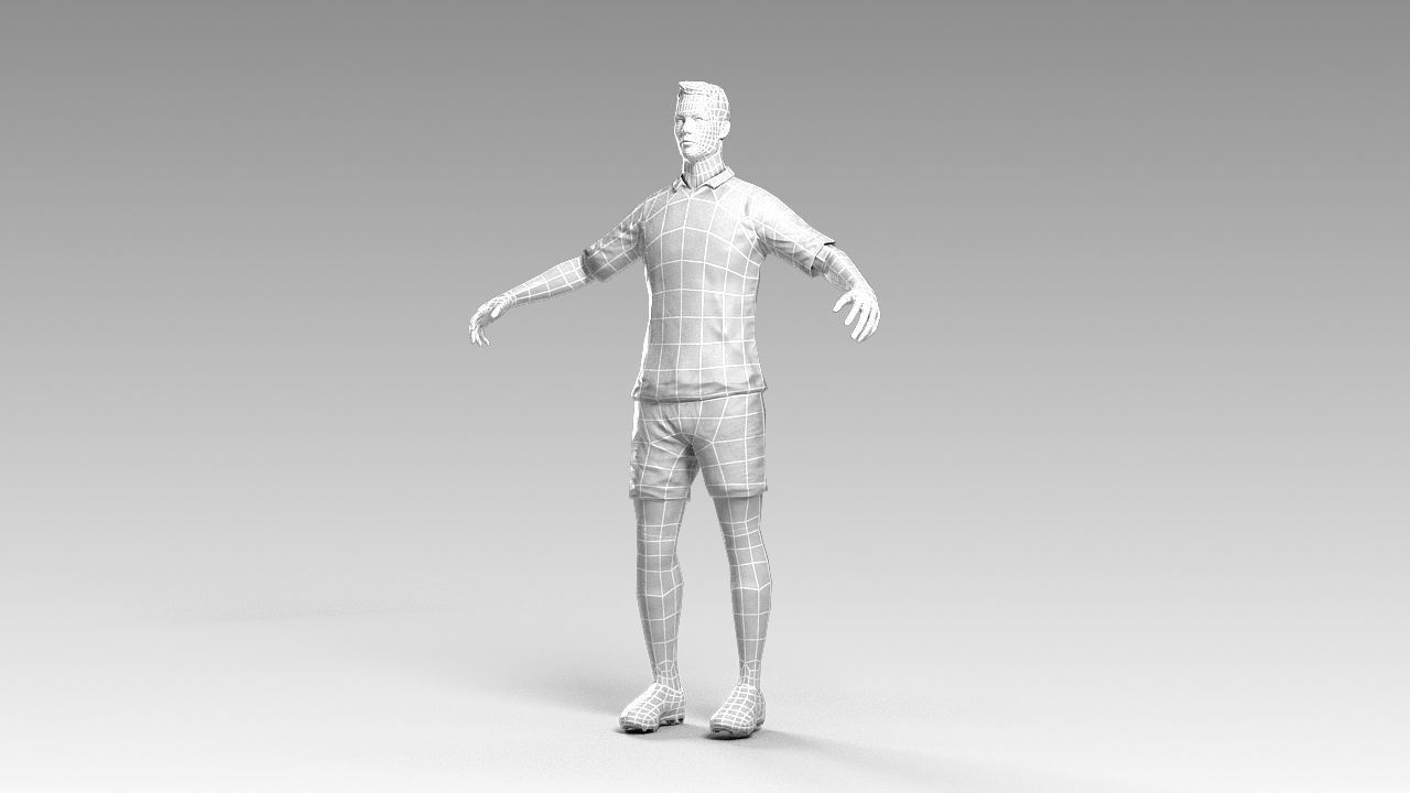 Footballer 02 Rigged PBR Low-poly 3D model_44