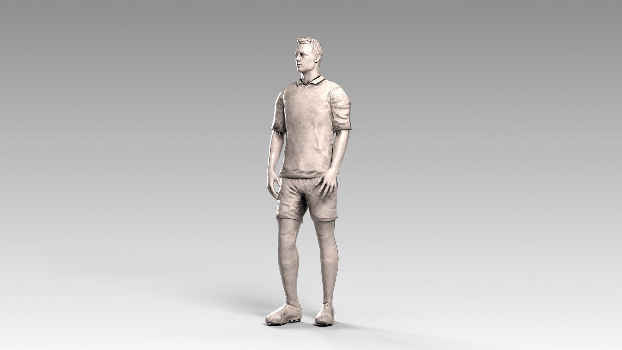 Footballer 02 Rigged PBR Low-poly 3D model_13