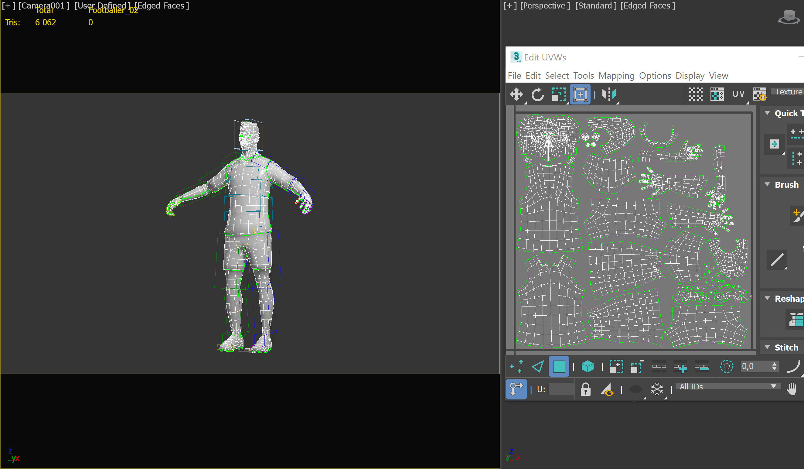 Footballer 02 Rigged PBR Low-poly 3D model_4