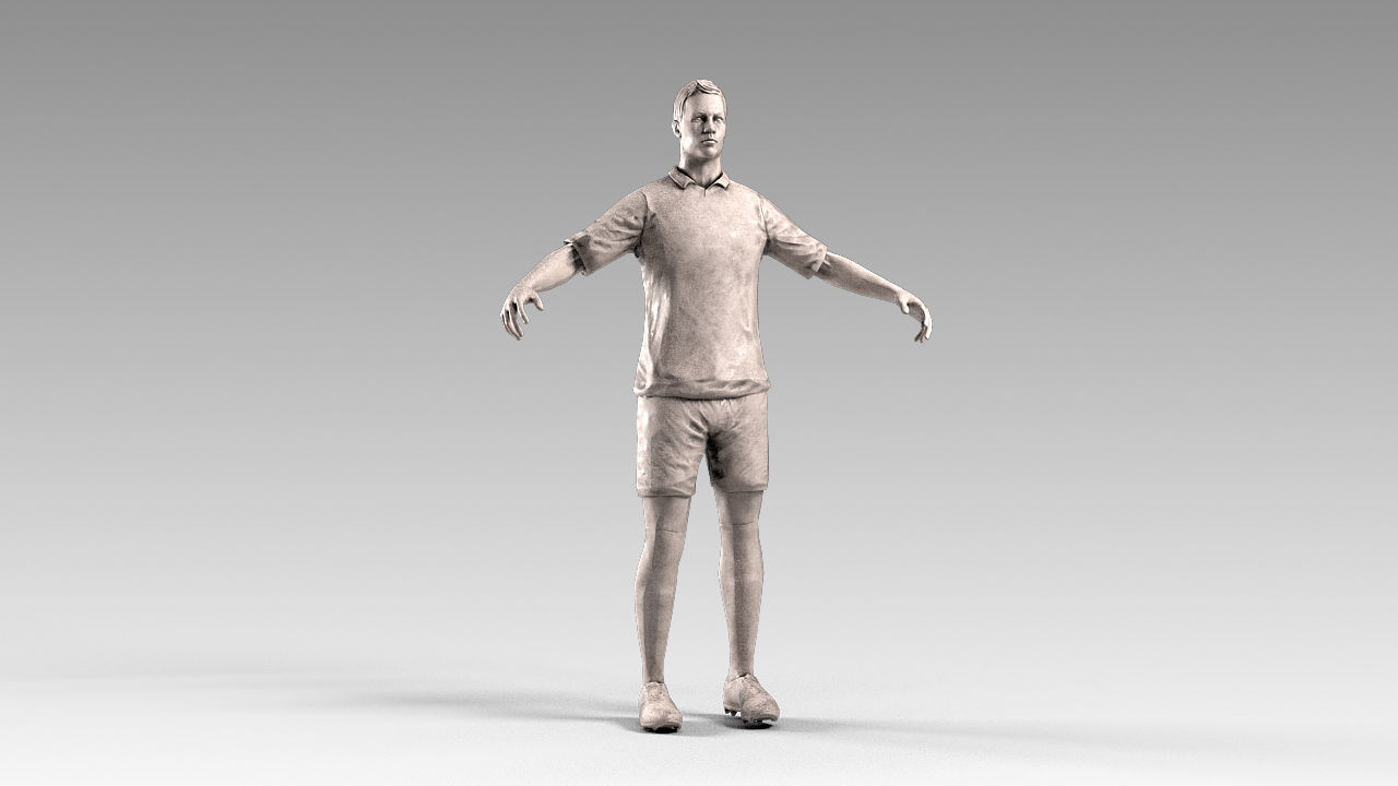 Footballer 02 Rigged PBR Low-poly 3D model_5