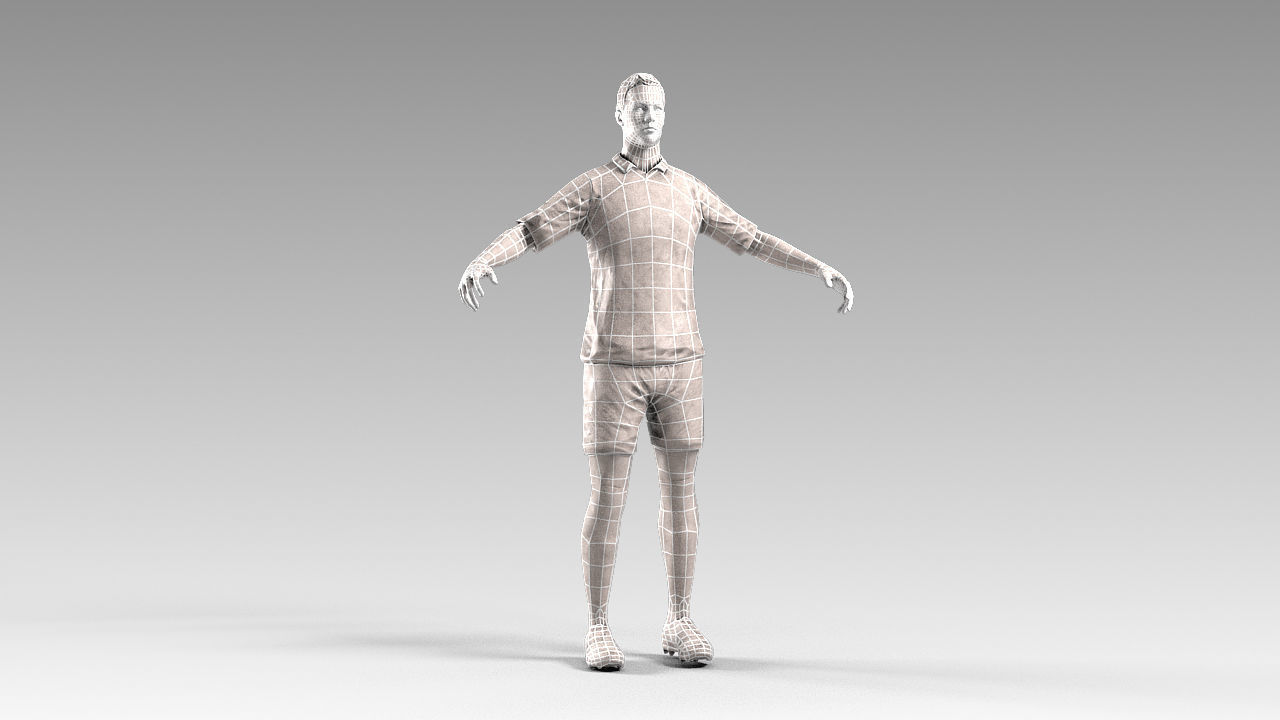 Footballer 02 Rigged PBR Low-poly 3D model_19