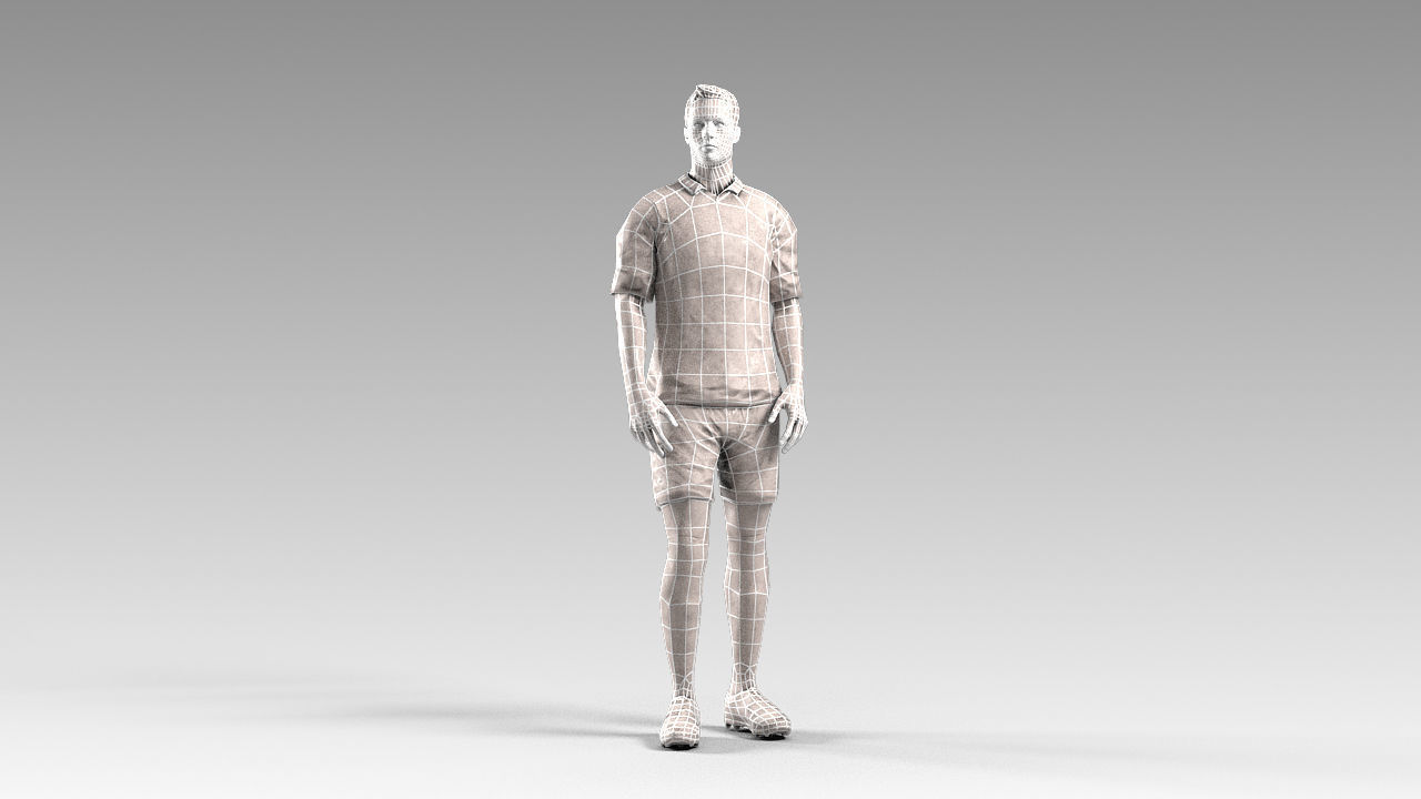 Footballer 02 Rigged PBR Low-poly 3D model_29