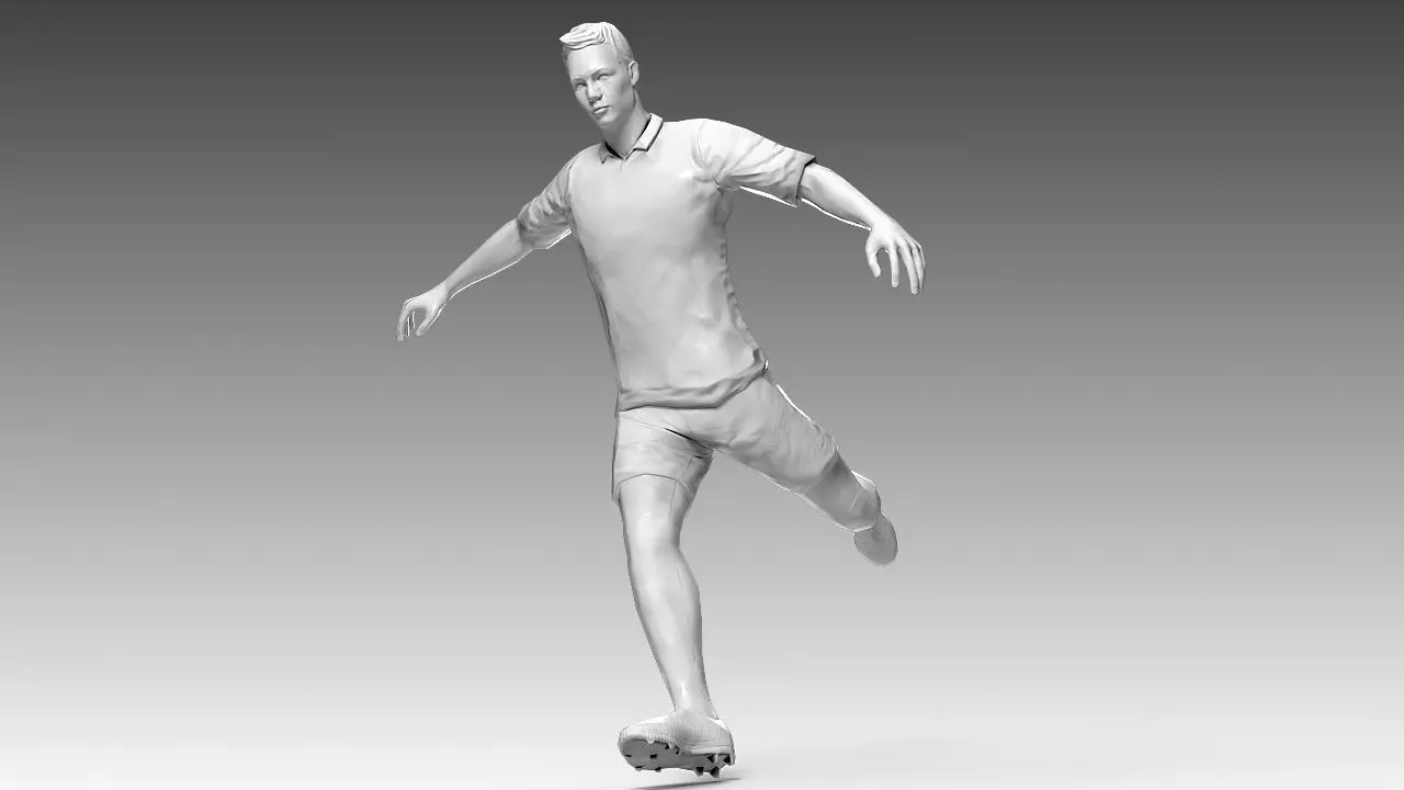 Footballer 02 Rigged PBR Low-poly 3D model_0