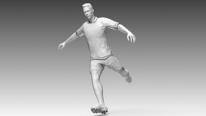 Footballer 02 Rigged PBR Low-poly 3D model
