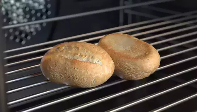 Schnitt Bread Roll Photoscan Low-poly 3D model