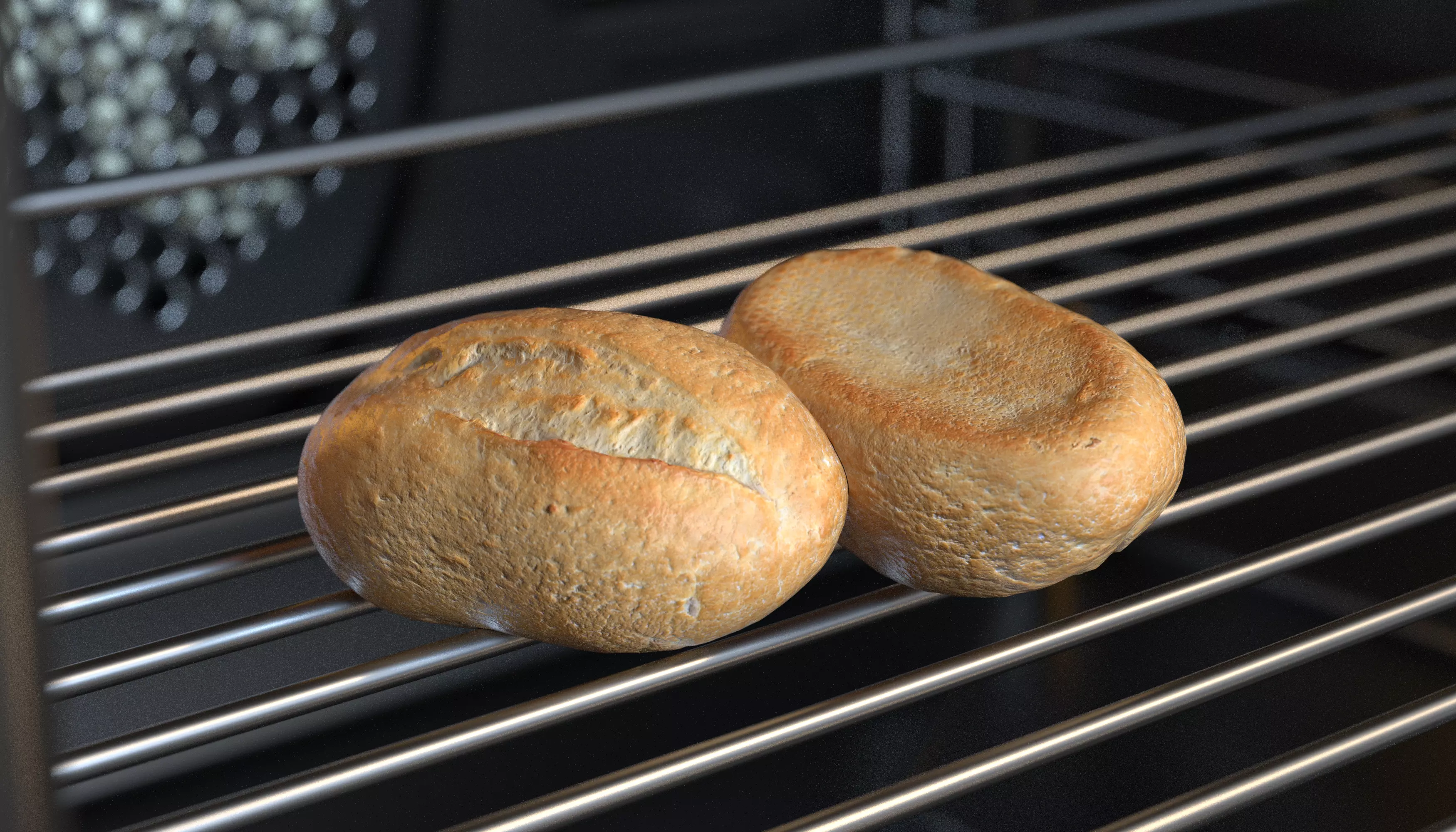 Schnitt Bread Roll Photoscan Low-poly 3D model_0