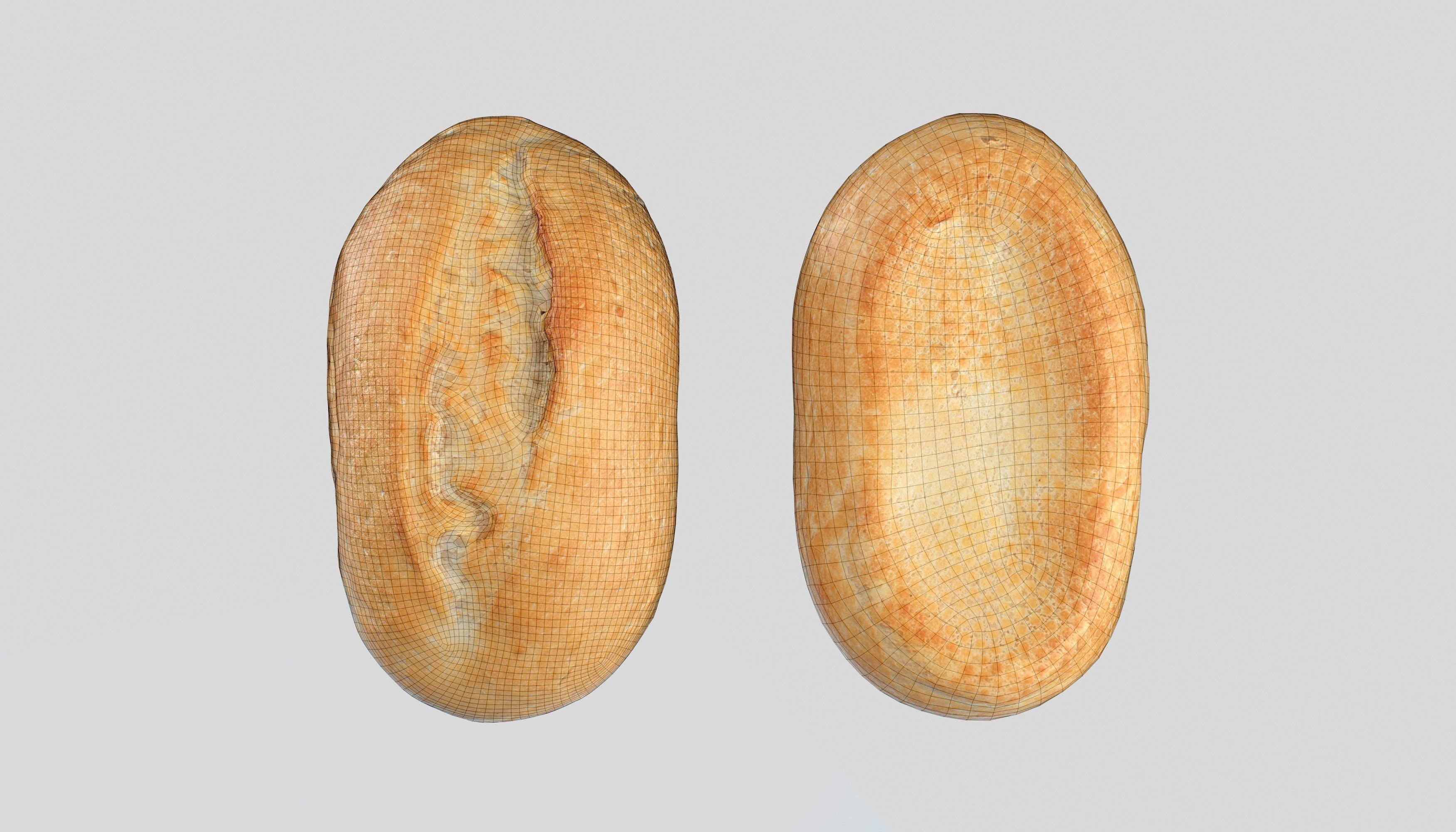 Schnitt Bread Roll Photoscan Low-poly 3D model_8