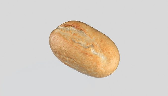 Schnitt Bread Roll Photoscan Low-poly 3D model 2