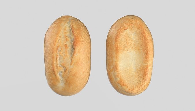 Schnitt Bread Roll Photoscan Low-poly 3D model 5