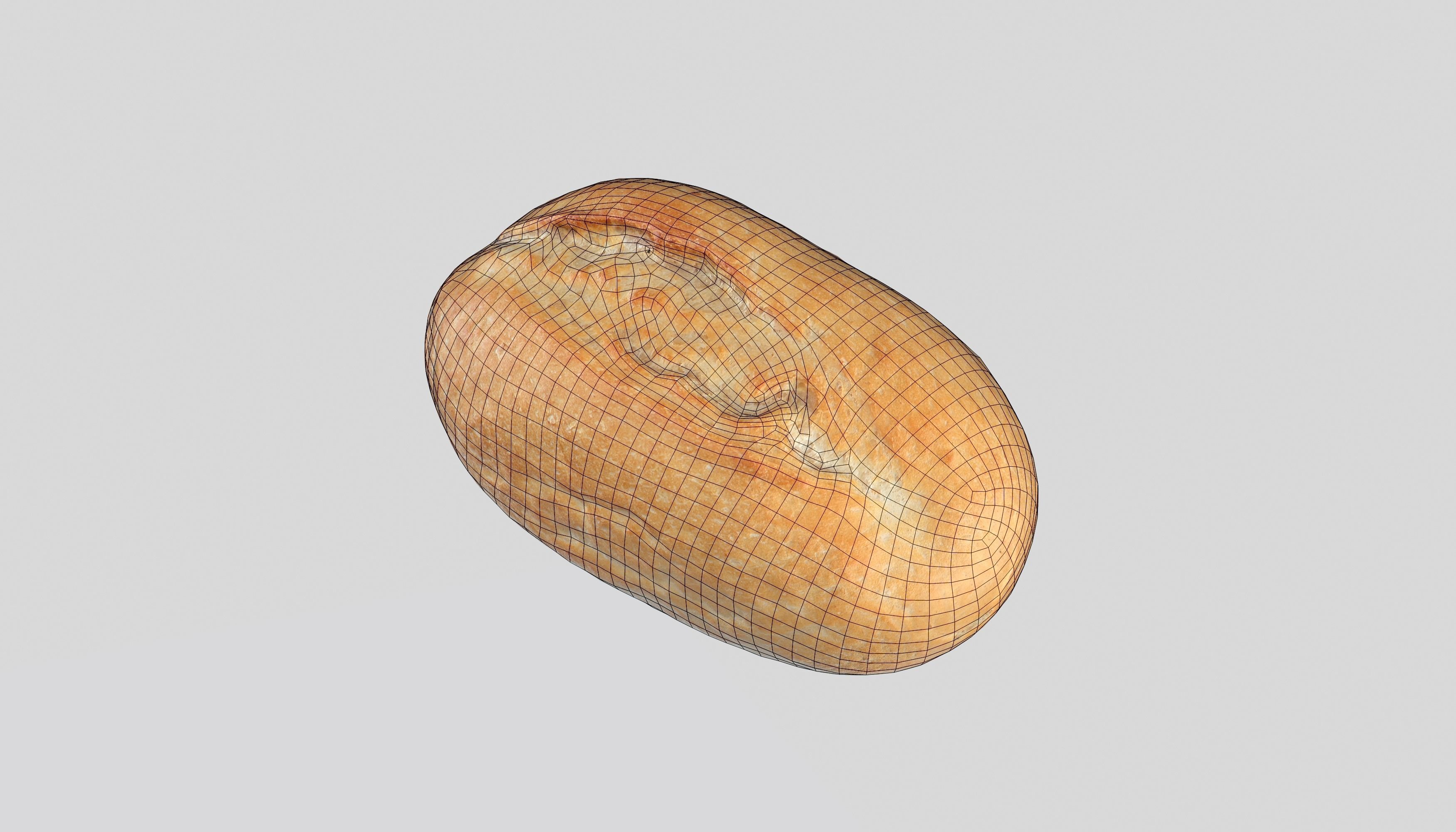 Schnitt Bread Roll Photoscan Low-poly 3D model_9