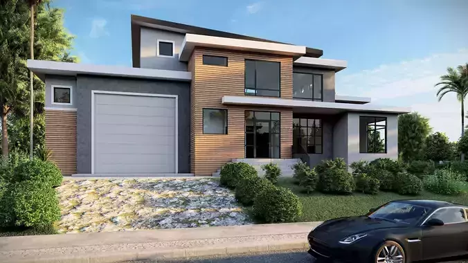 Modern House - BIG-GR Low-poly 3D model