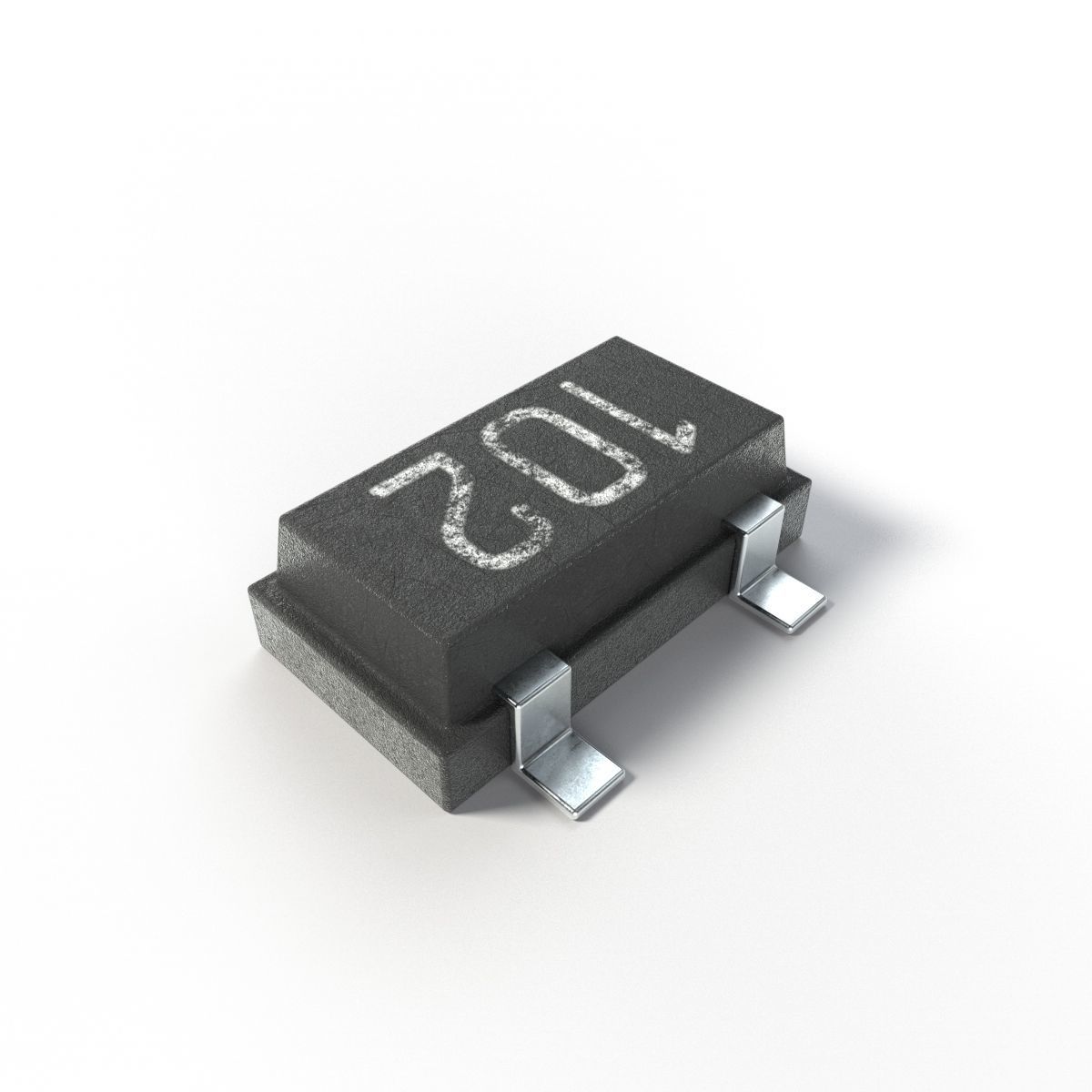 Realistic Transistor model with 2K PBR textures 3D model_3