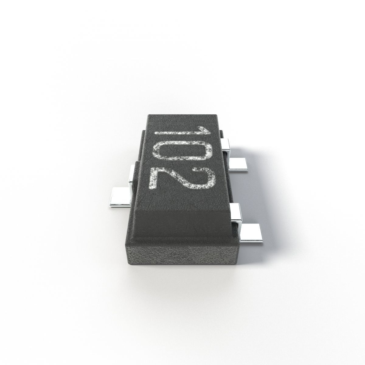 Realistic Transistor model with 2K PBR textures 3D model_1