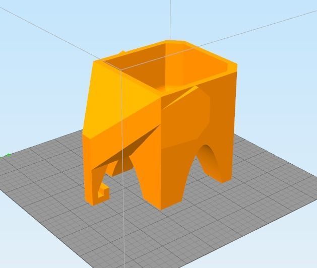 Low poly elephant planter for succulent plants 3D print model_5