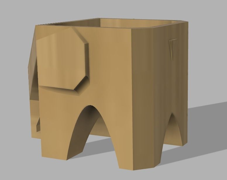 Low poly elephant planter for succulent plants 3D print model_4