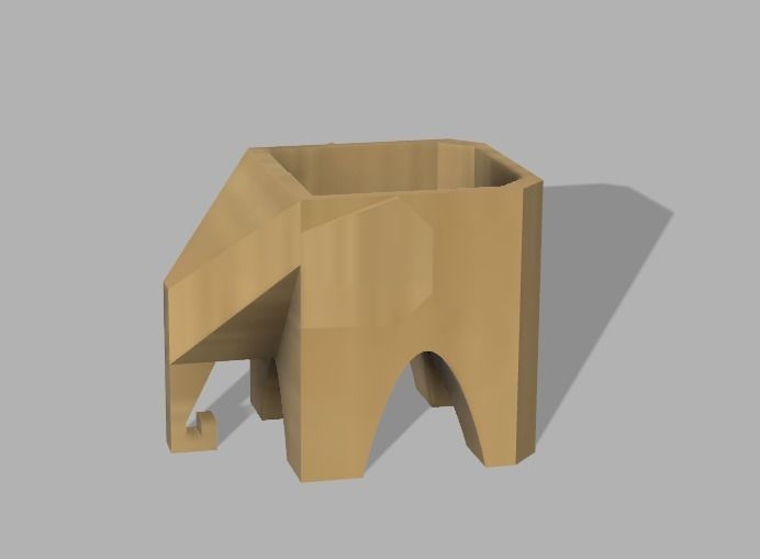 Low poly elephant planter for succulent plants 3D print model_3