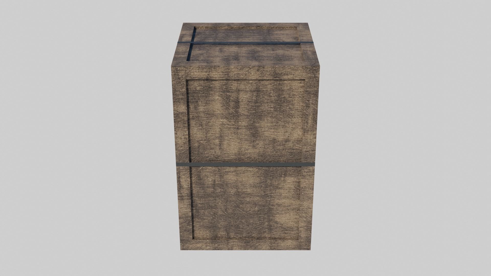 Low Poly Wooden Crate 4 Low-poly 3D model_5