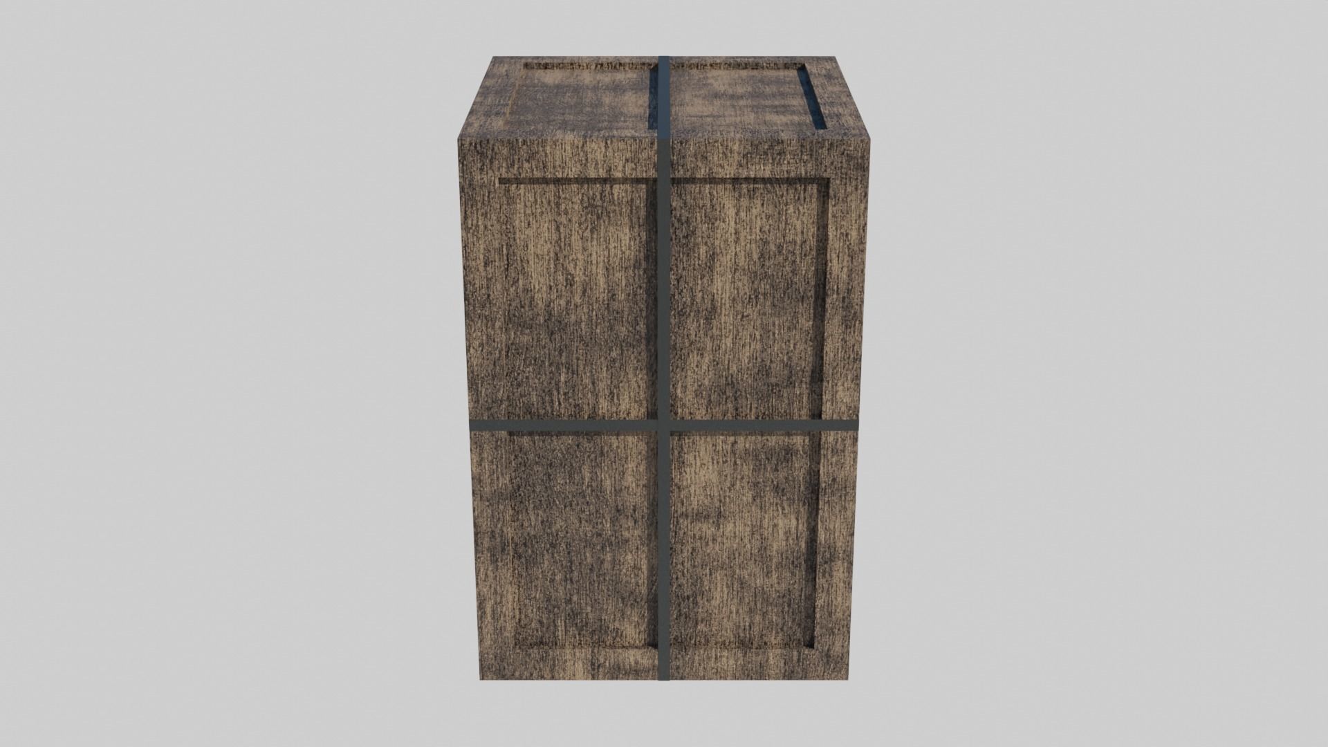 Low Poly Wooden Crate 4 Low-poly 3D model_3