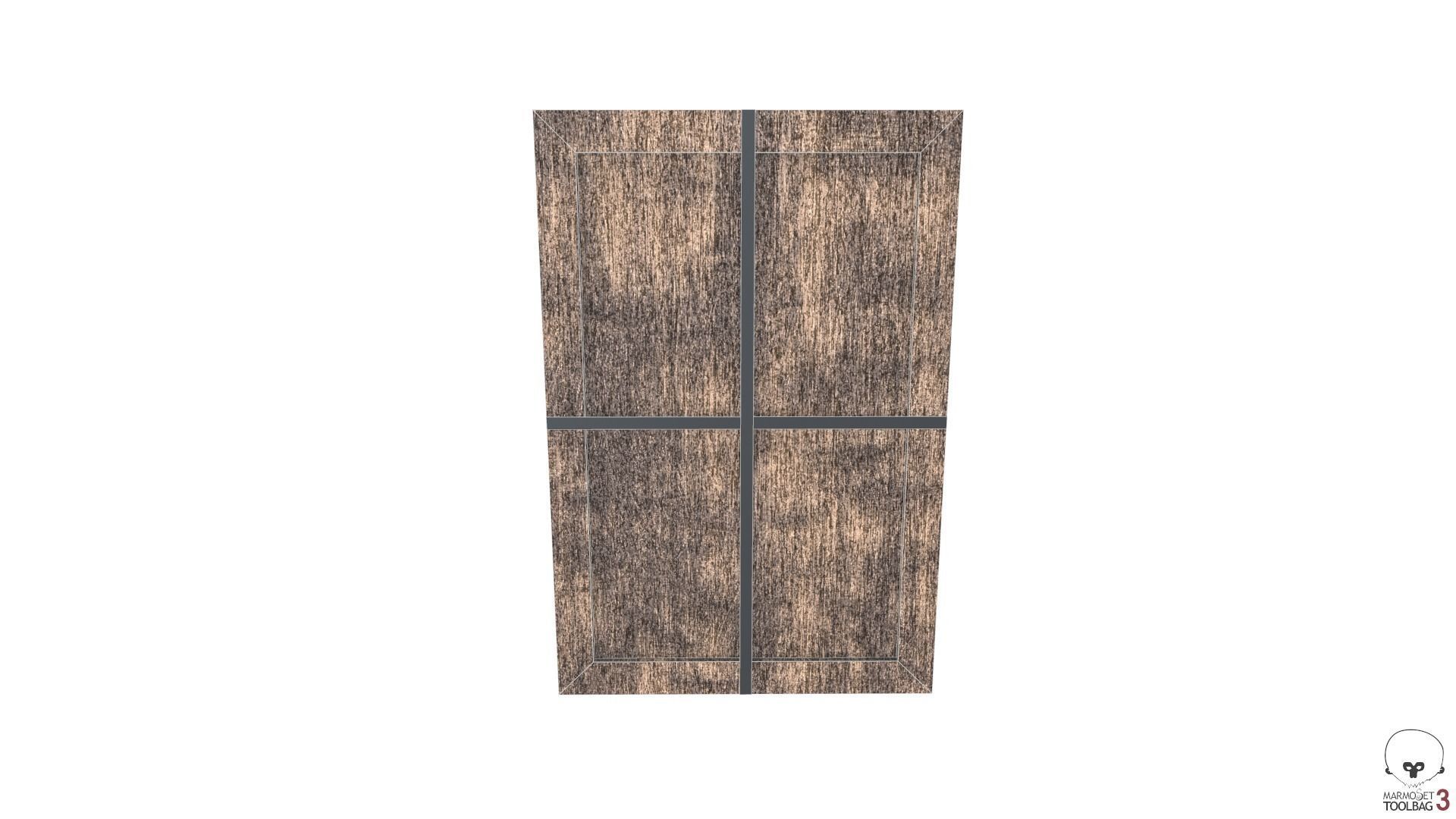 Low Poly Wooden Crate 4 Low-poly 3D model_12