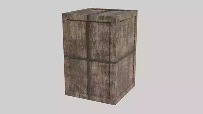 Low Poly Wooden Crate 4 Low-poly 3D model