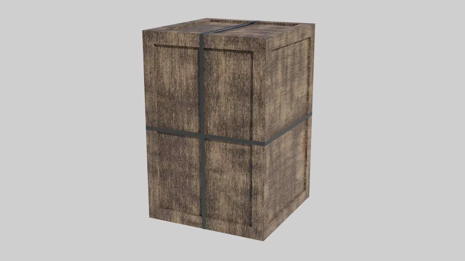 Low Poly Wooden Crate 4 Low-poly 3D model_0