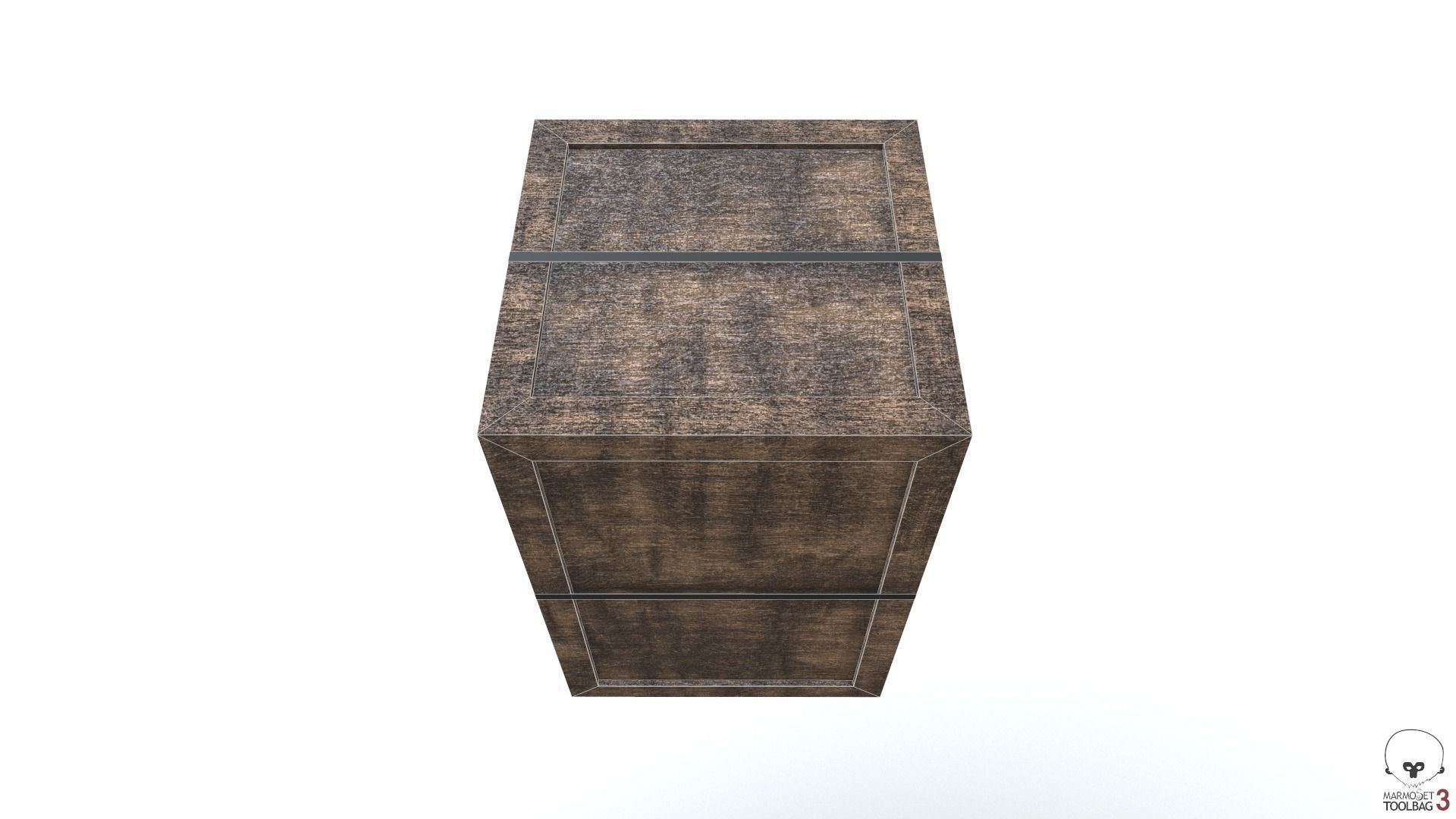 Low Poly Wooden Crate 4 Low-poly 3D model_11