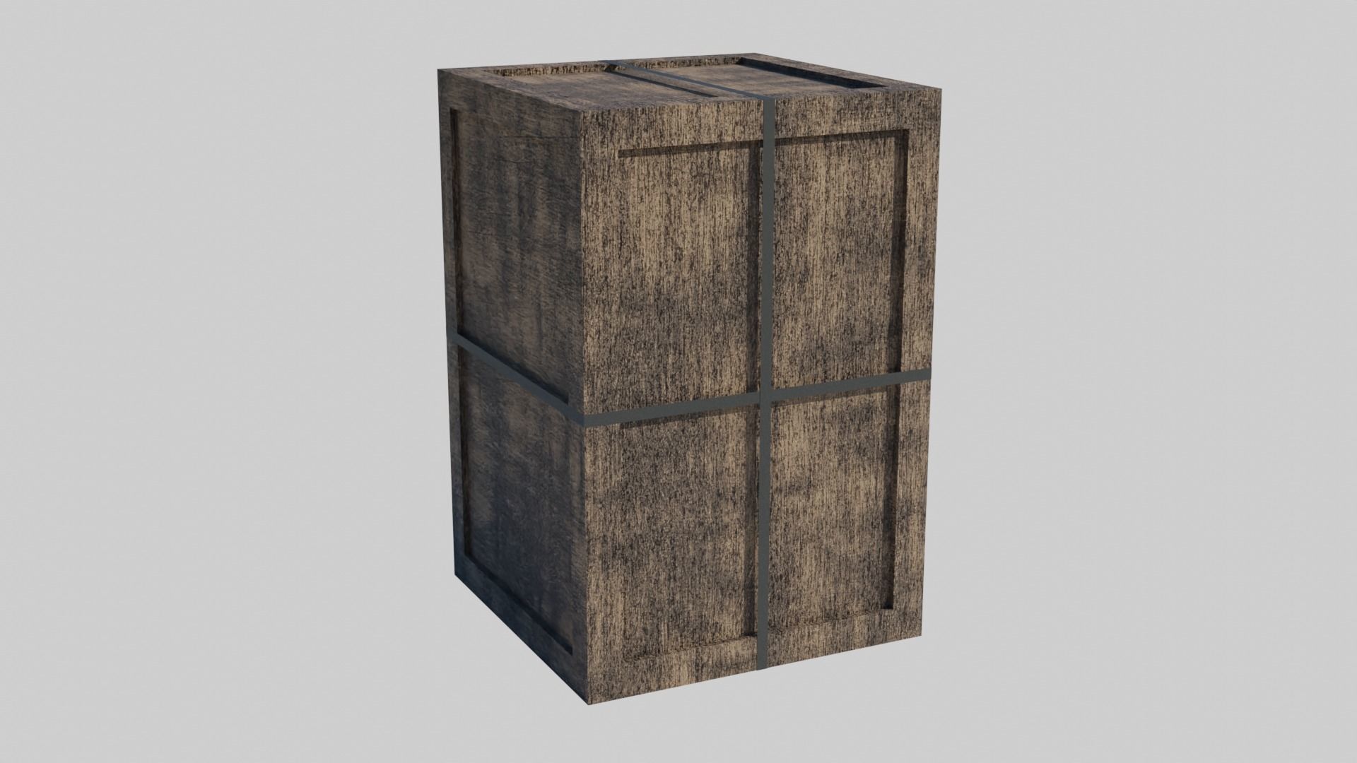 Low Poly Wooden Crate 4 Low-poly 3D model_4