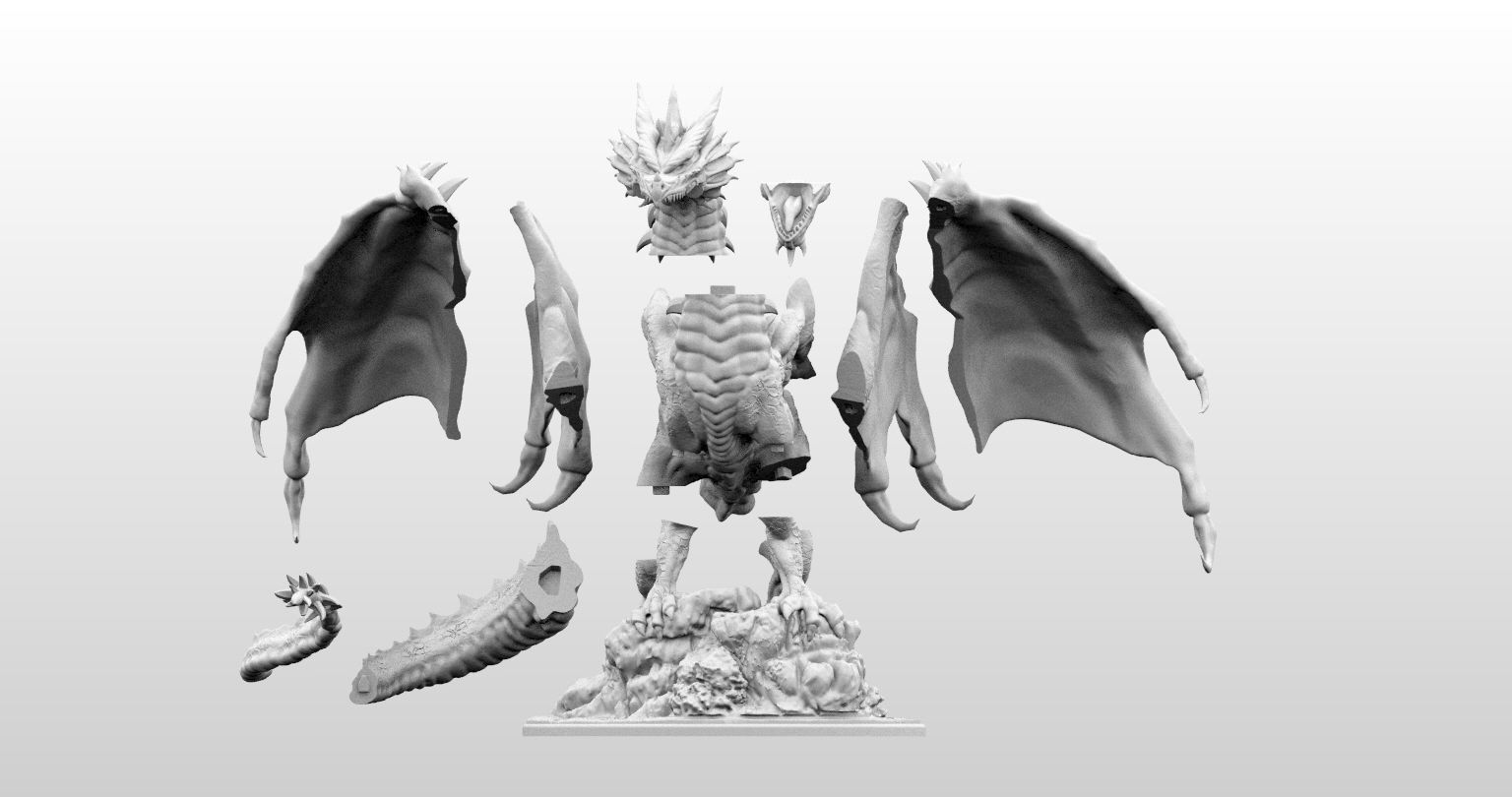 High Resolution Gargantuan Red Dragon Miniature 3D print model_4