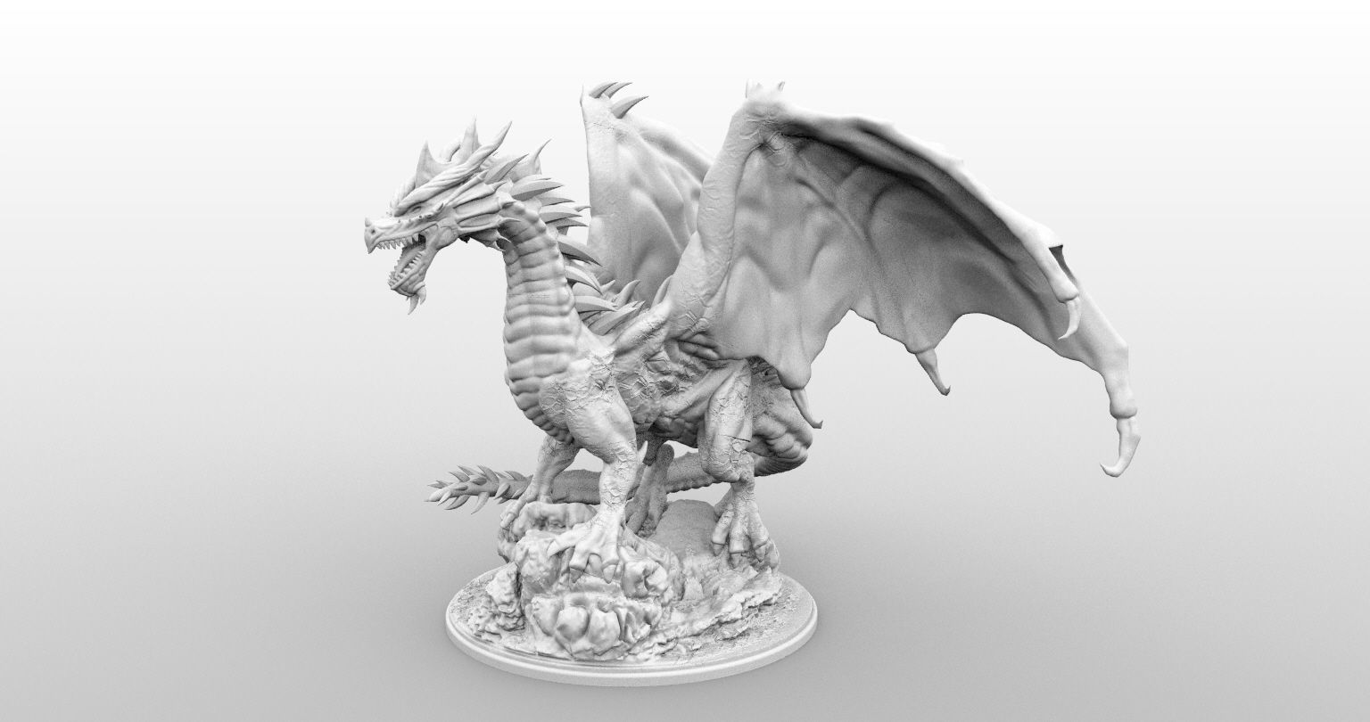 High Resolution Gargantuan Red Dragon Miniature 3D print model_3