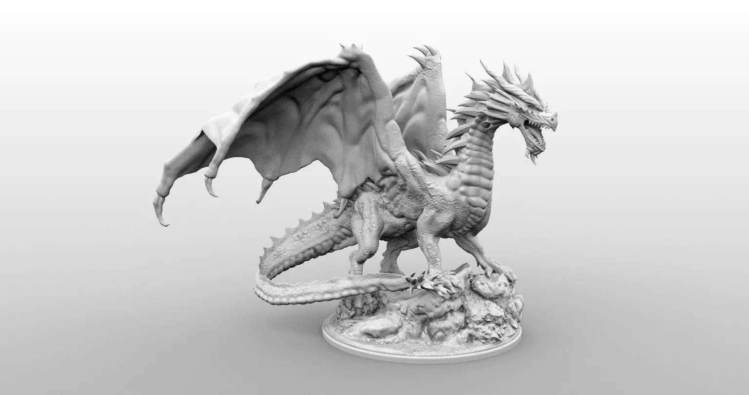 High Resolution Gargantuan Red Dragon Miniature 3D print model_0