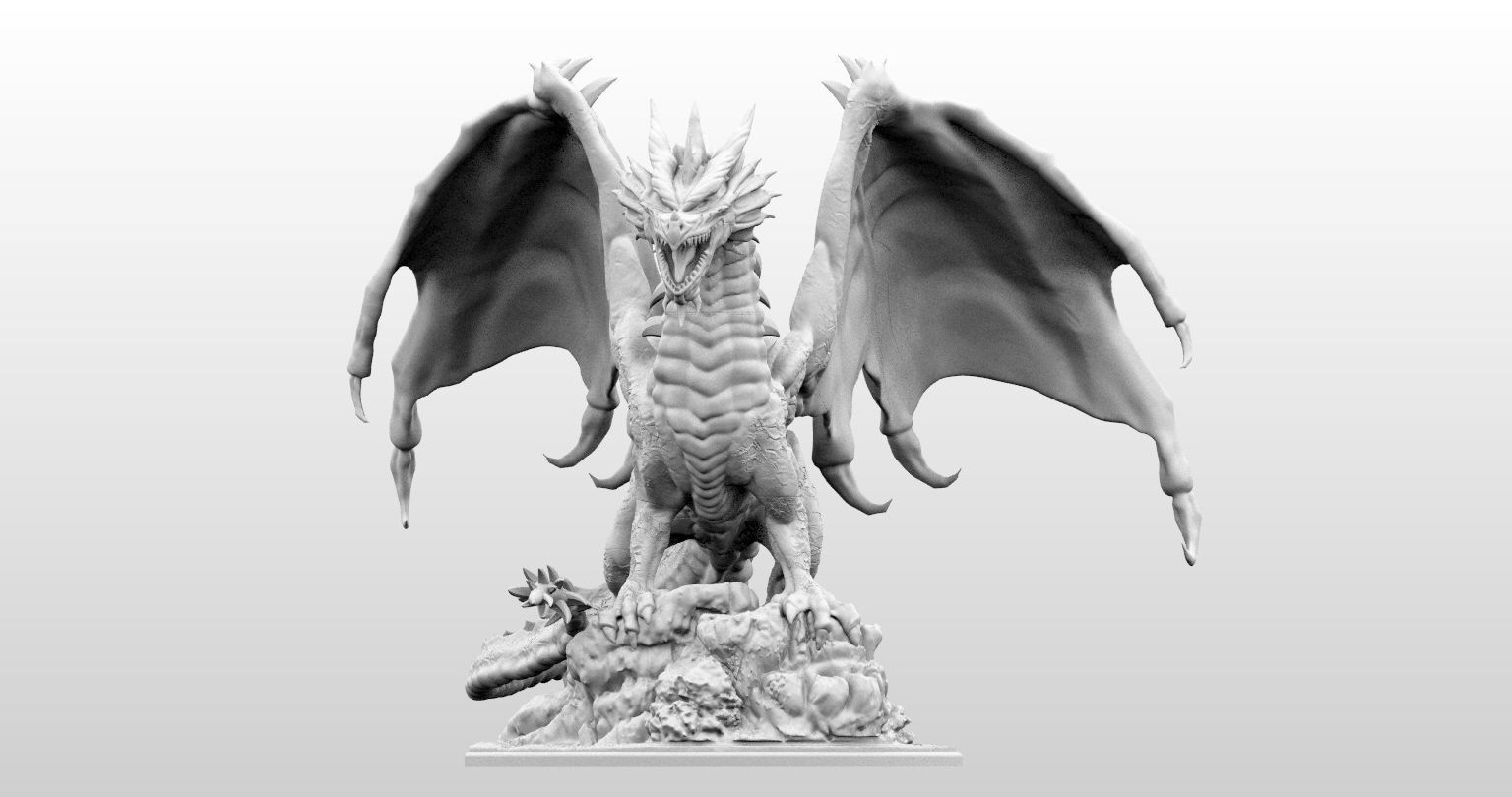 High Resolution Gargantuan Red Dragon Miniature 3D print model_12