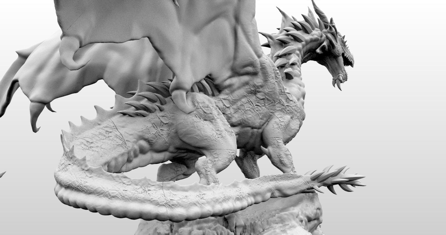 High Resolution Gargantuan Red Dragon Miniature 3D print model_8