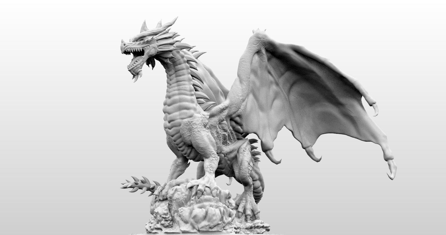 High Resolution Gargantuan Red Dragon Miniature 3D print model_10