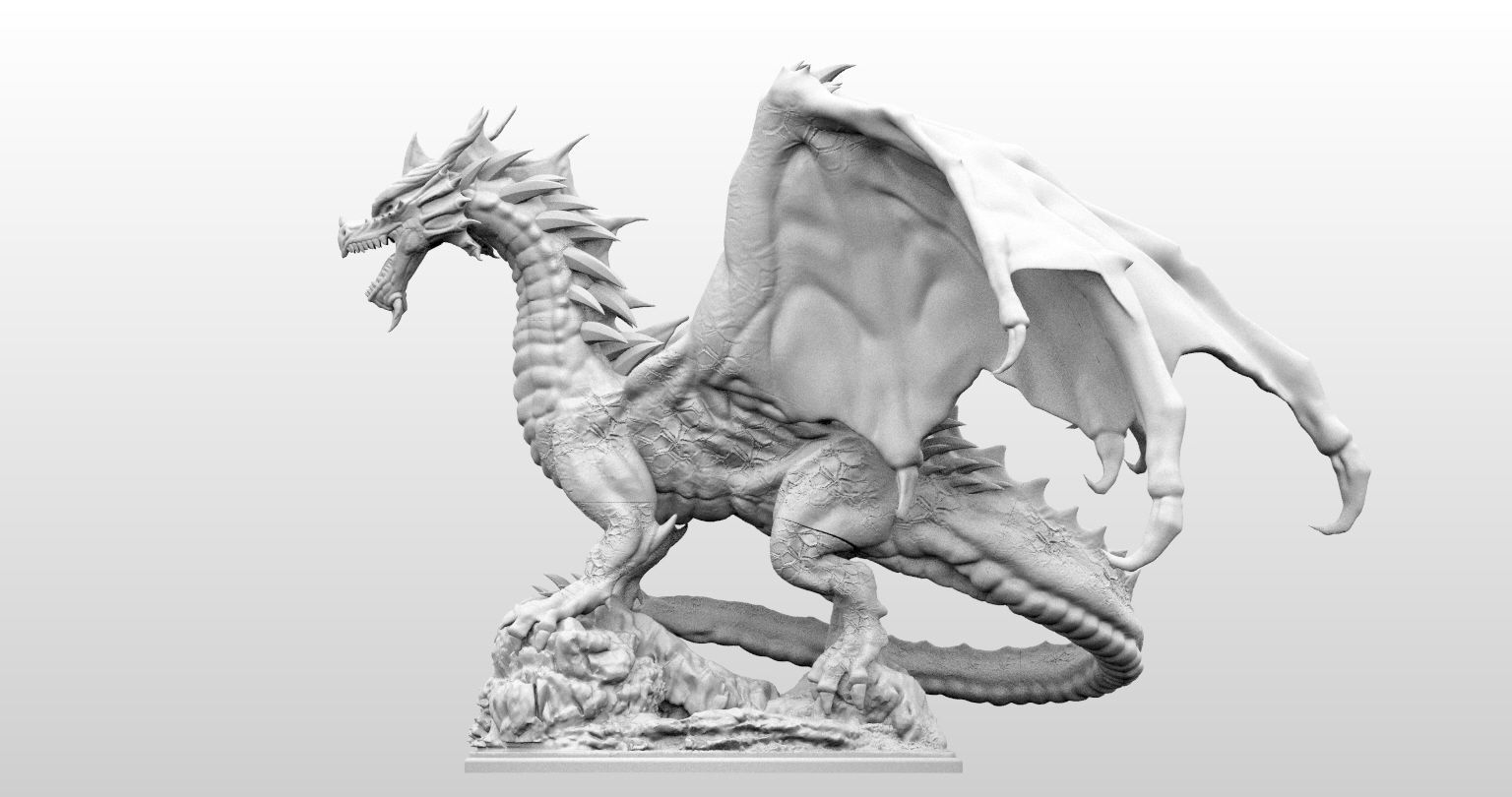 High Resolution Gargantuan Red Dragon Miniature 3D print model_11