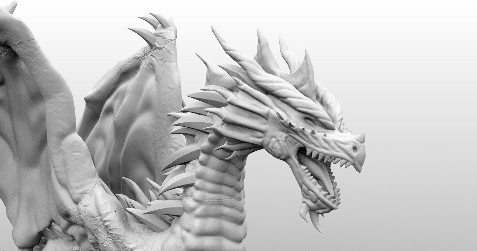 High Resolution Gargantuan Red Dragon Miniature 3D print model_7