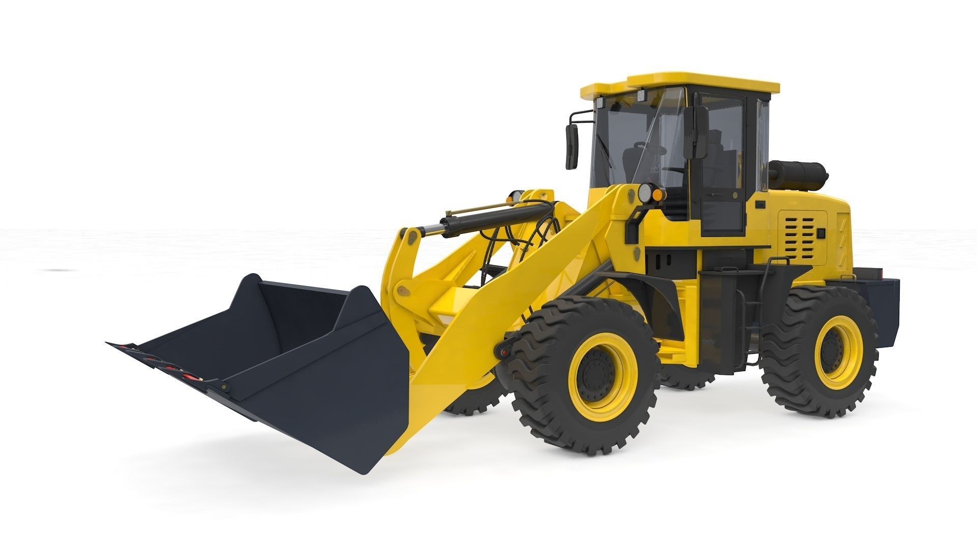 Wheel Loader Rigged and Animated 3D model_8