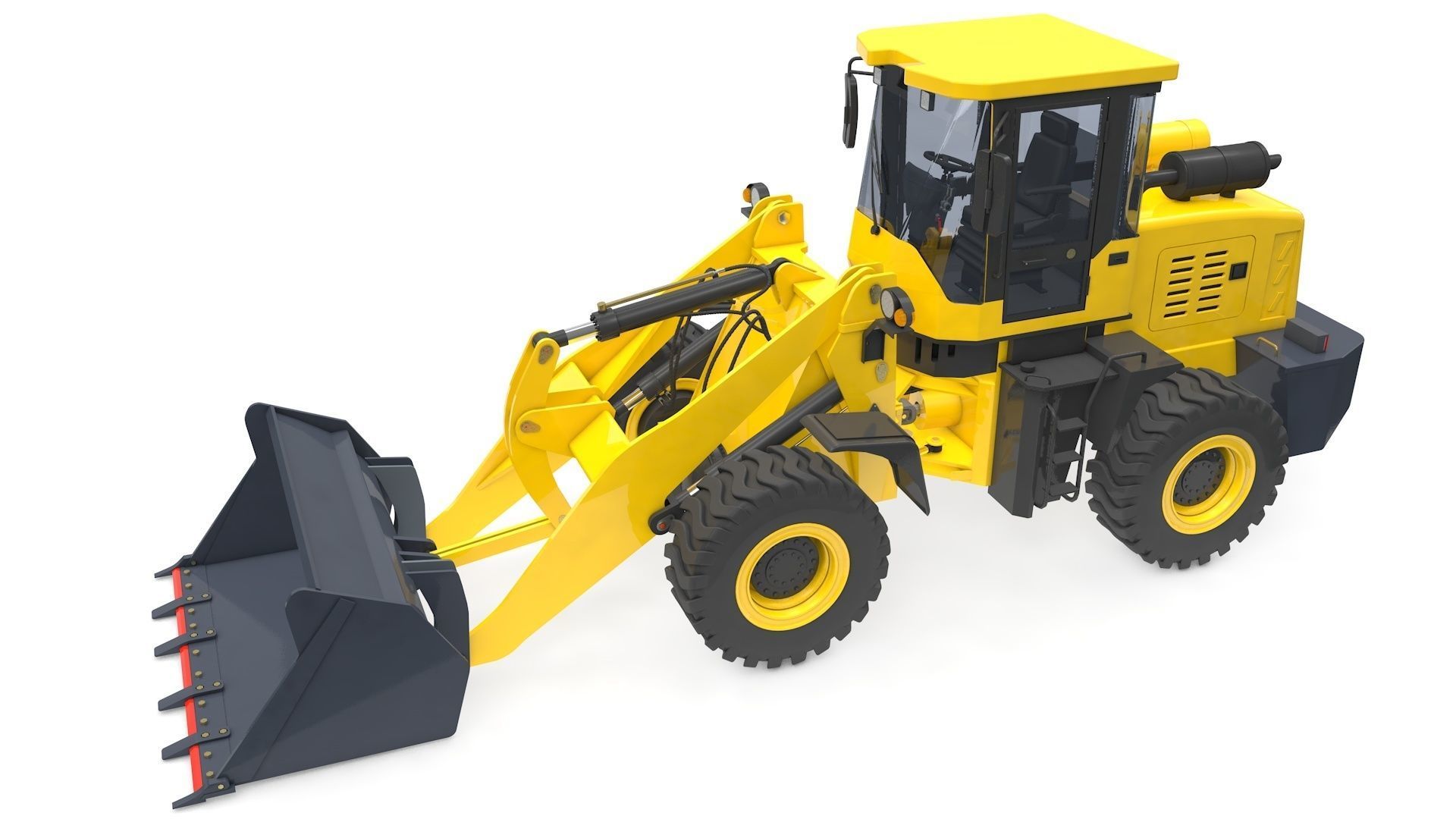 Wheel Loader Rigged and Animated 3D model_5