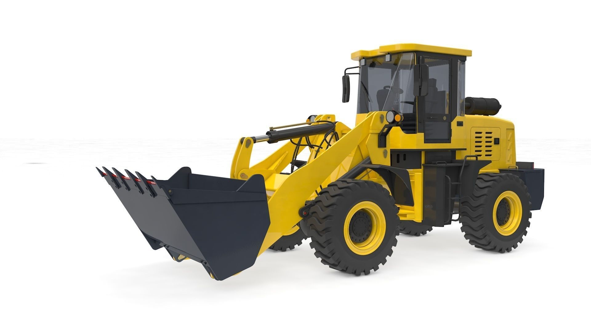 Wheel Loader Rigged and Animated 3D model_9
