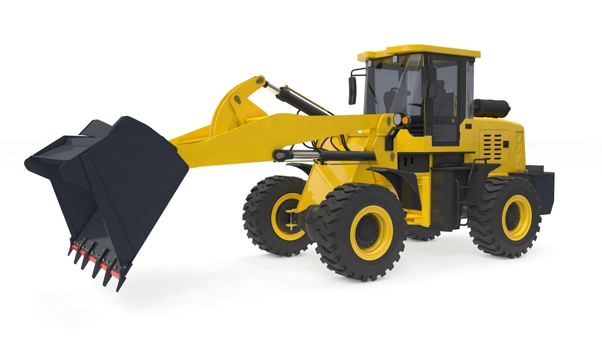 Wheel Loader Rigged and Animated 3D model_12