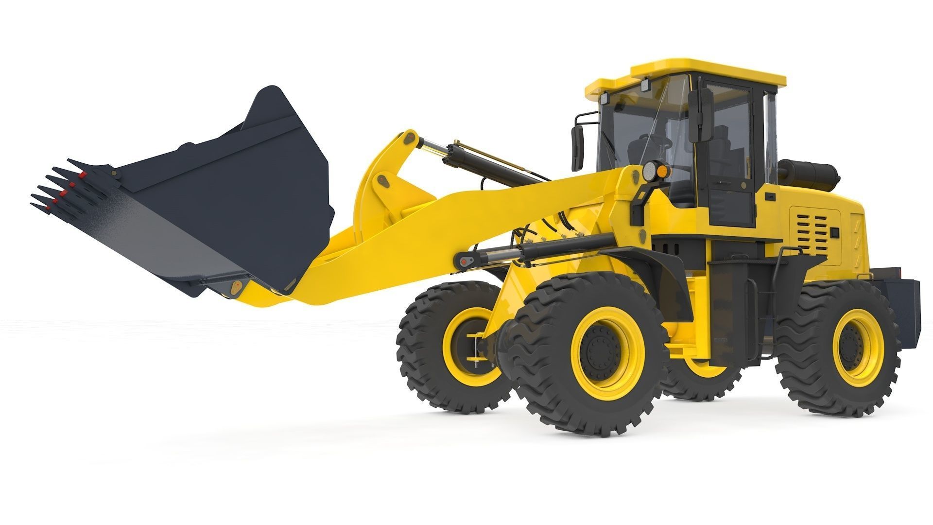 Wheel Loader Rigged and Animated 3D model_30