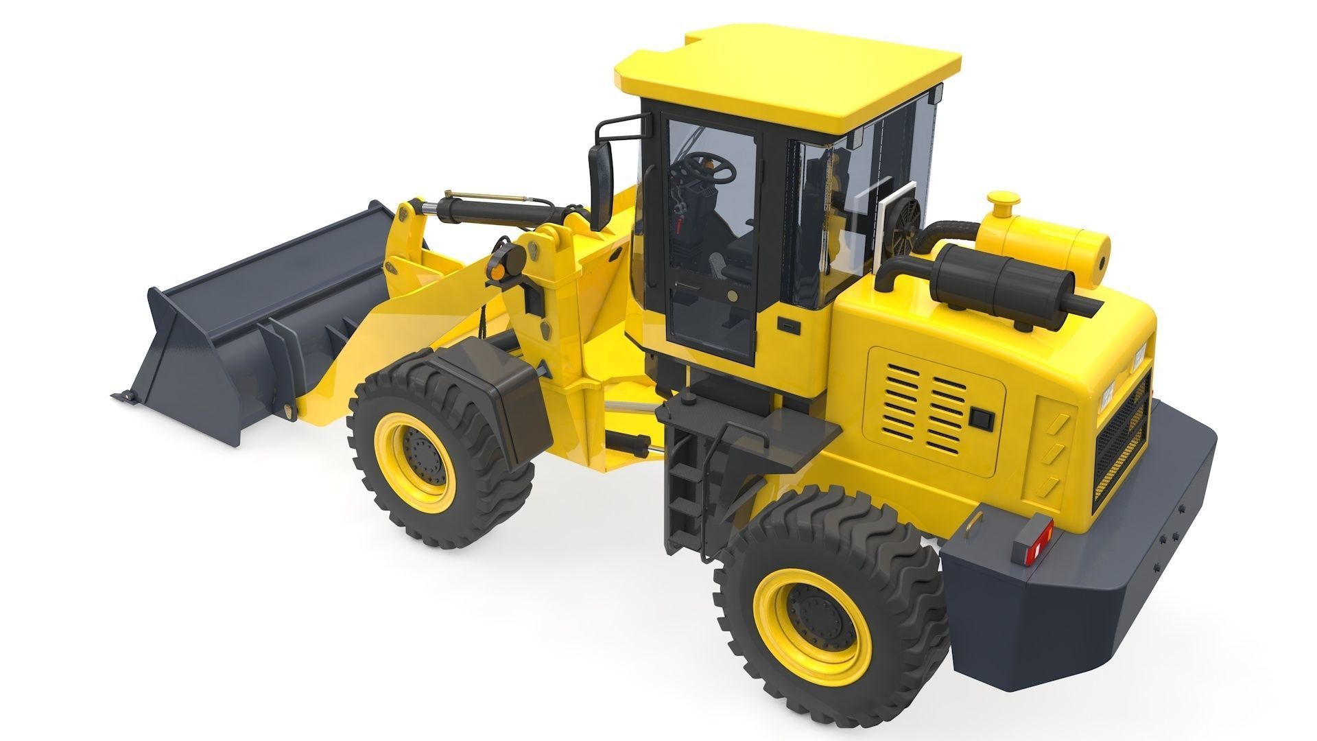 Wheel Loader Rigged and Animated 3D model_6